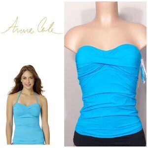 Anne Cole aqua blue tankini top. Small NWT